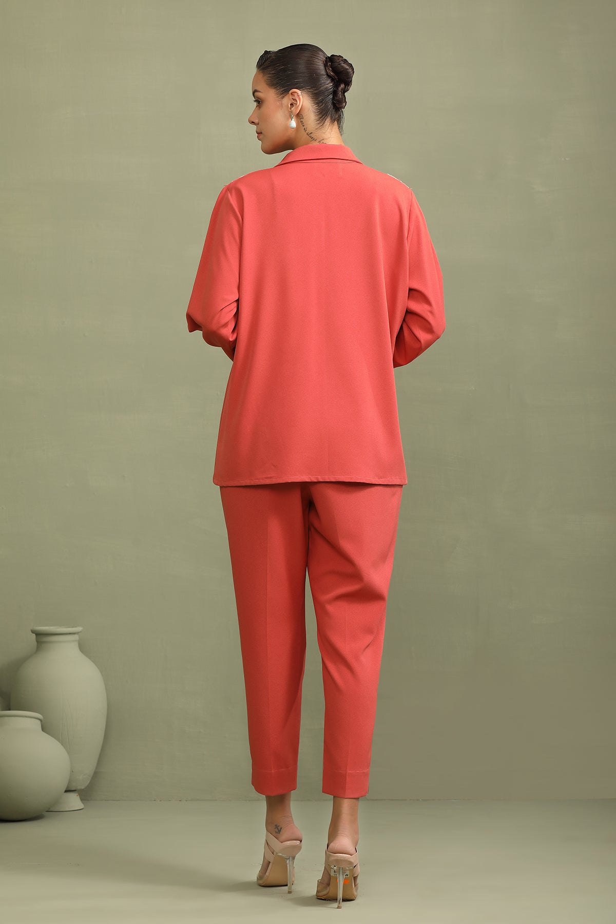 Orange Sequin Summer Trench Co-Ord Set