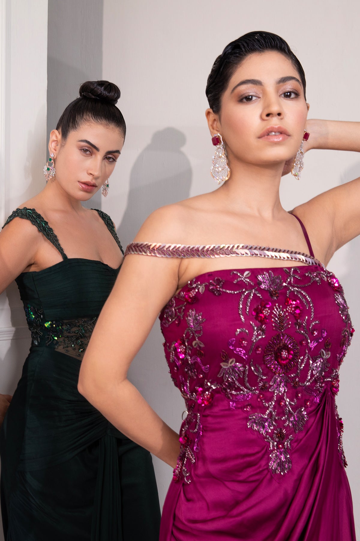 Pastel Lilac draped Cocktail Gown