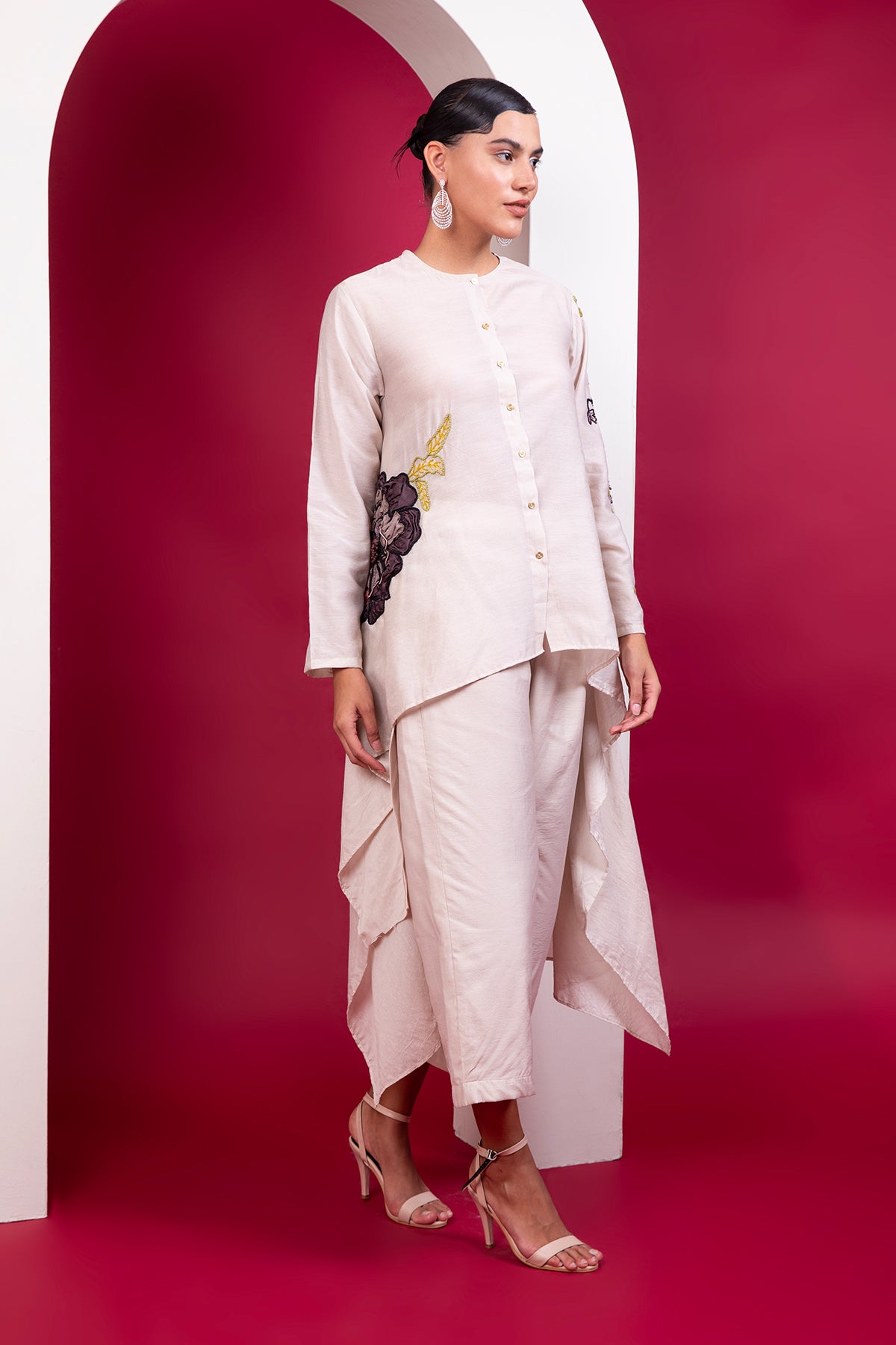 Boho style Hi-low shirt trouser soiree
