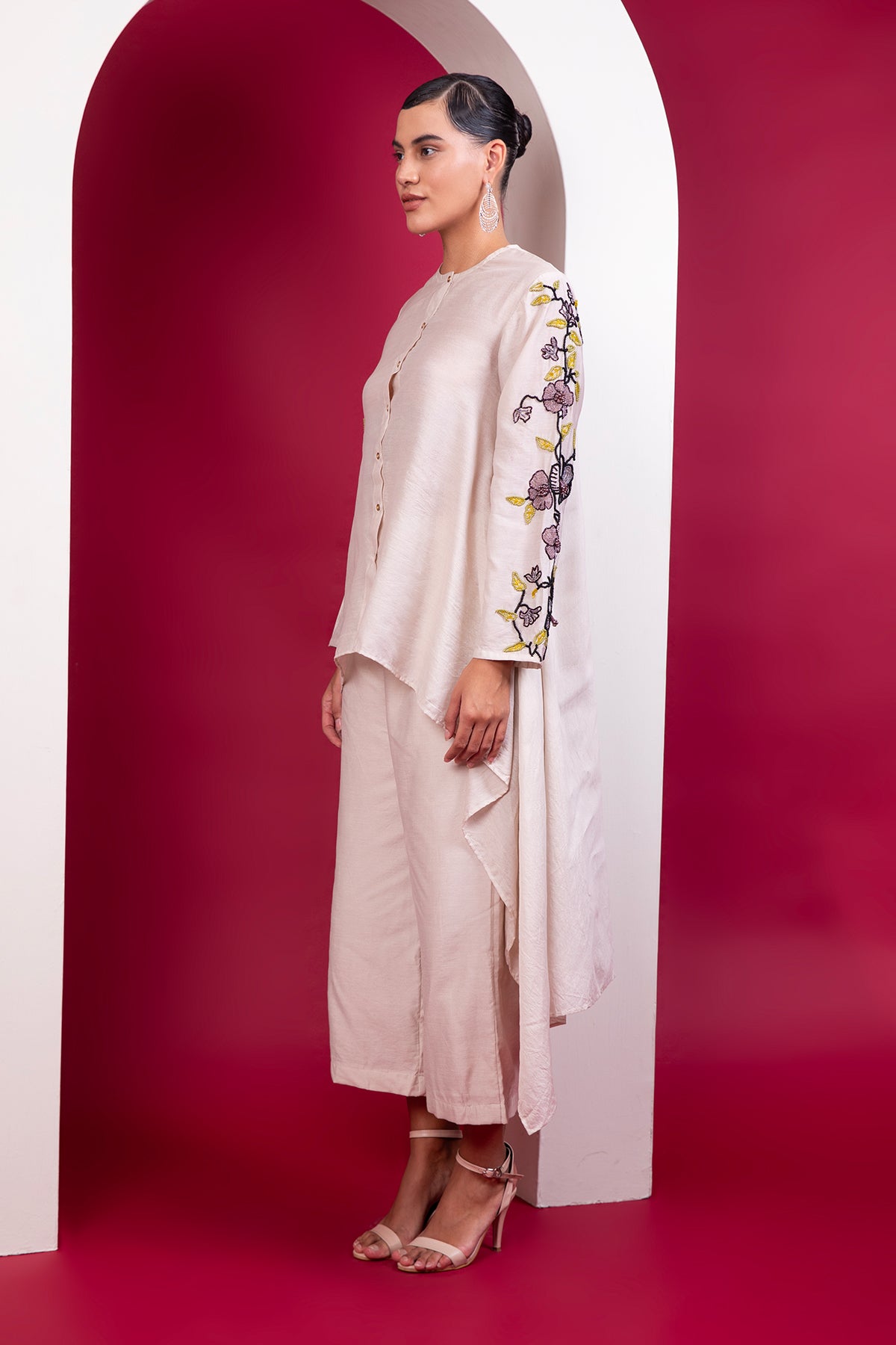 Boho style Hi-low shirt trouser soiree