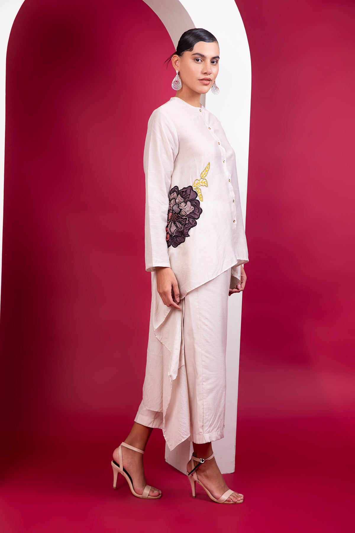 Boho style Hi-low shirt trouser soiree