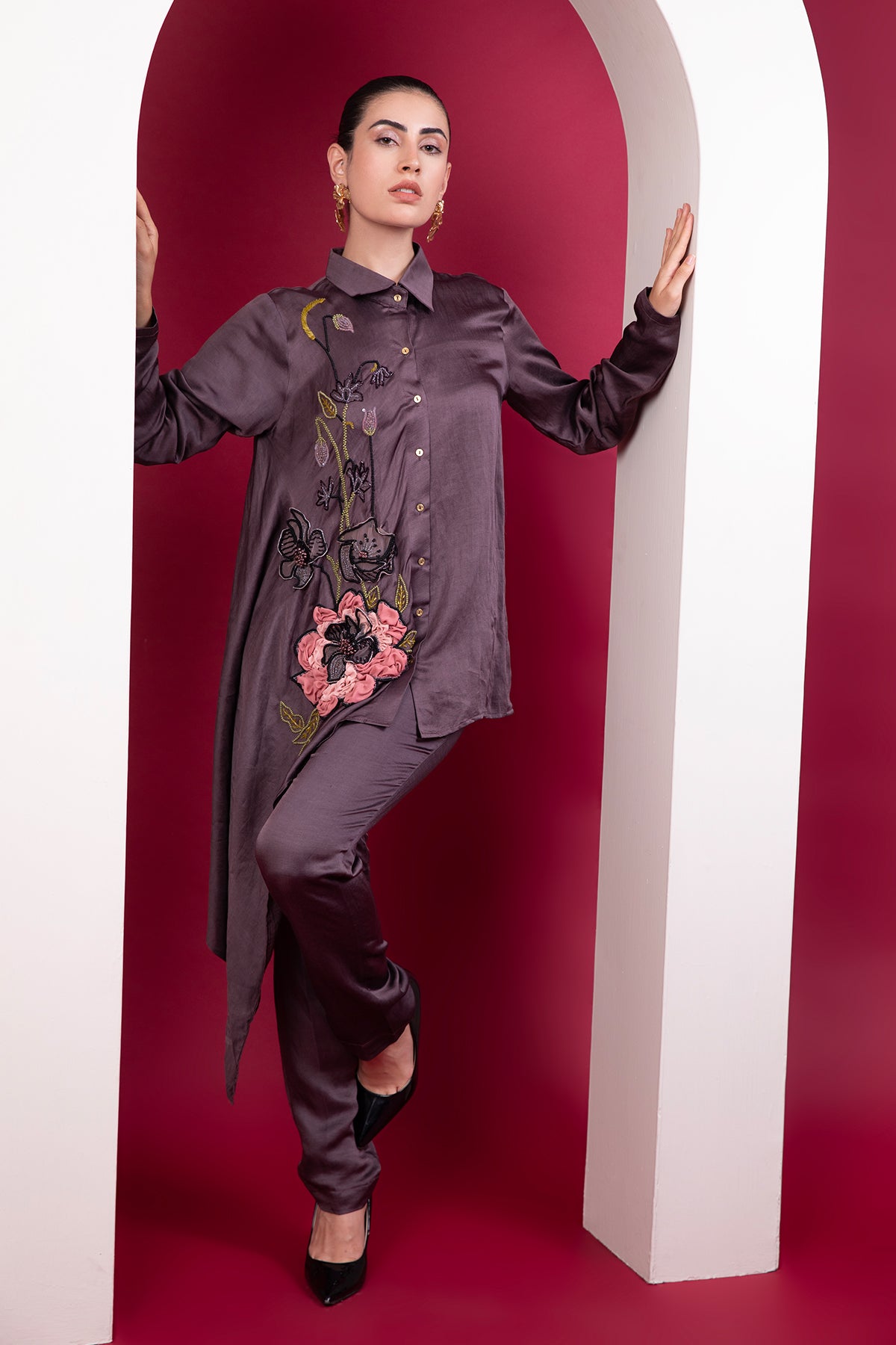 Glided Soiree Cocktail shirt Co-ord set