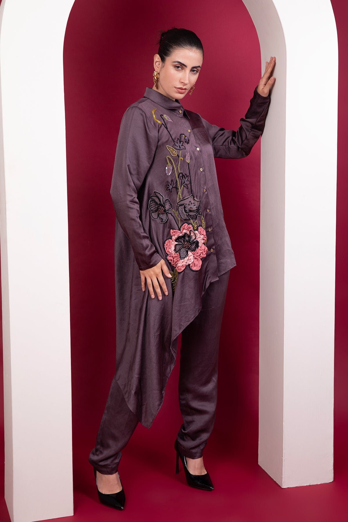 Glided Soiree Cocktail shirt Co-ord set