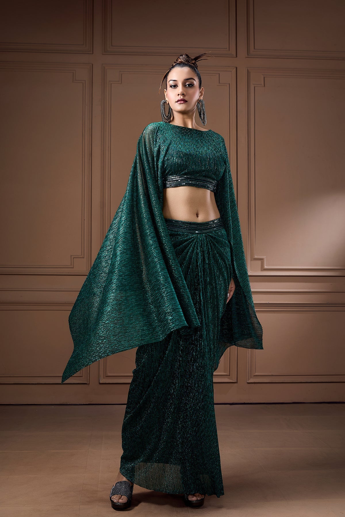 MOONLIGHT SHIMMER CAPE AND DRAPE SKIRT