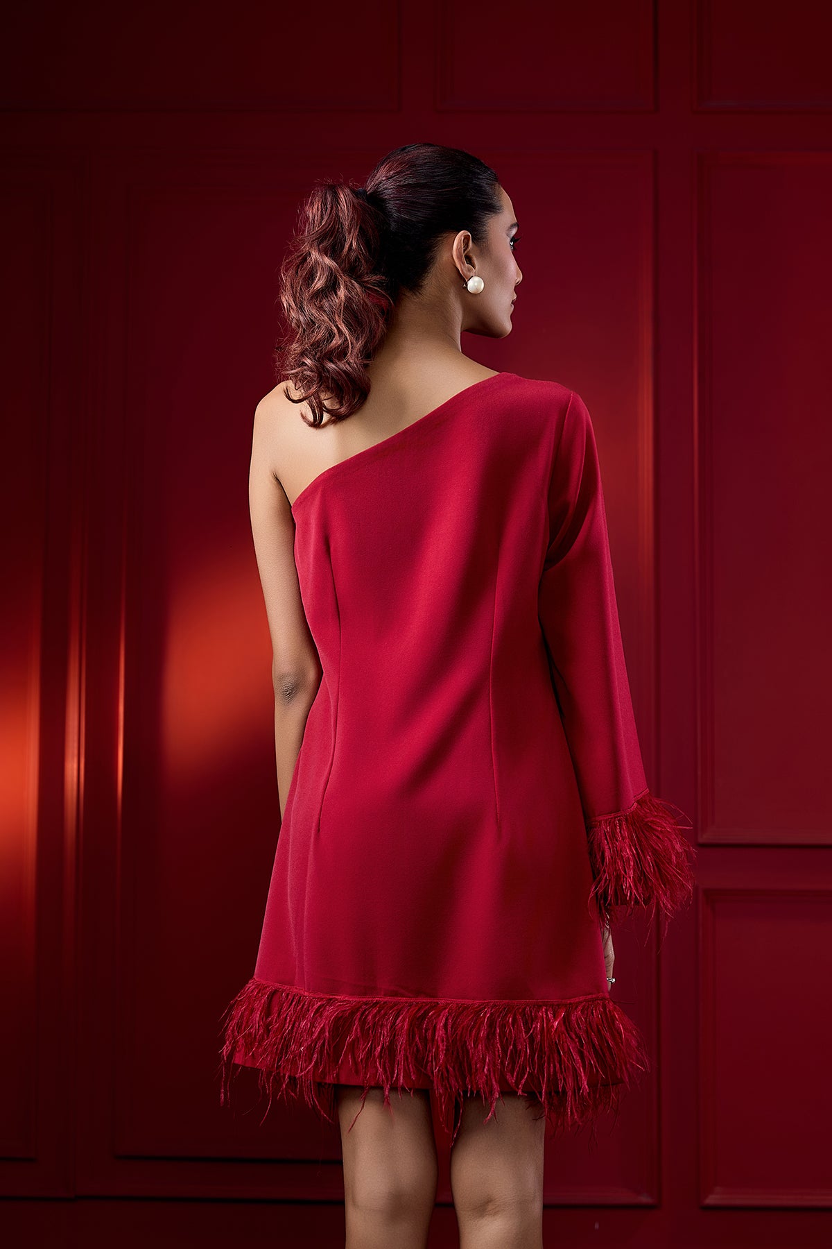 ONE-SHOULDER JUNGLE DRESS
