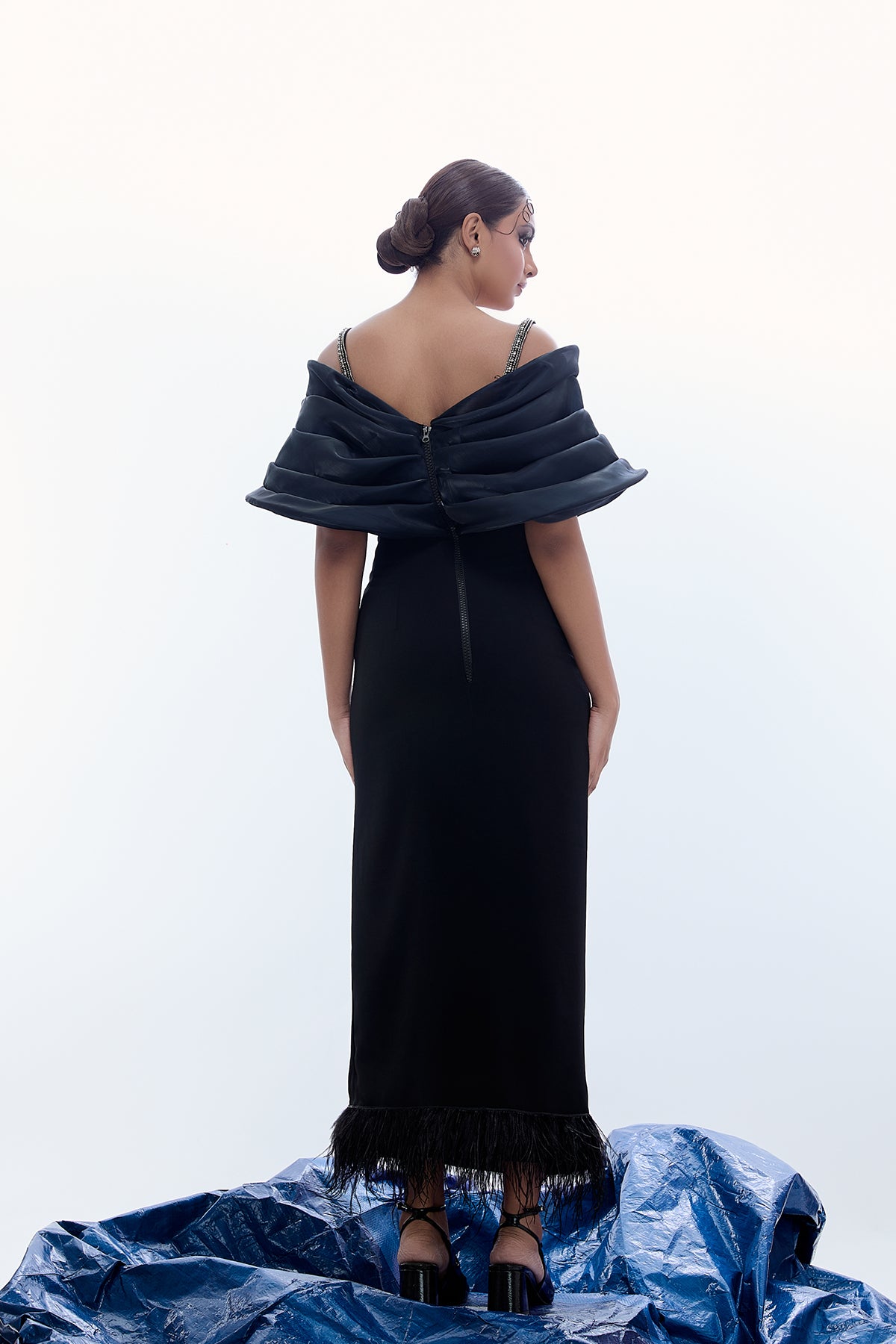 OVERLAP FLAP - PRINCESS SLIT GOWN WITH FURR
