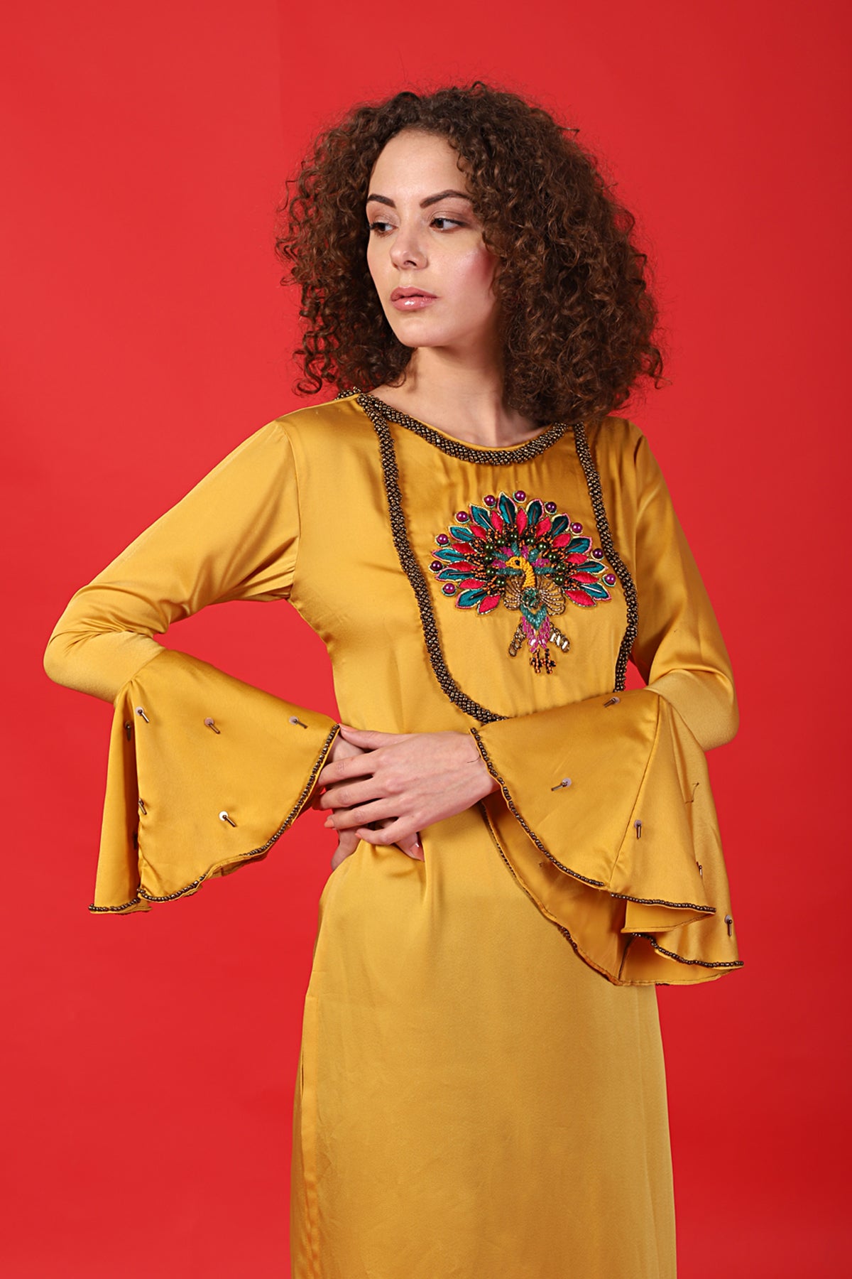 Mustard peacock Tunic