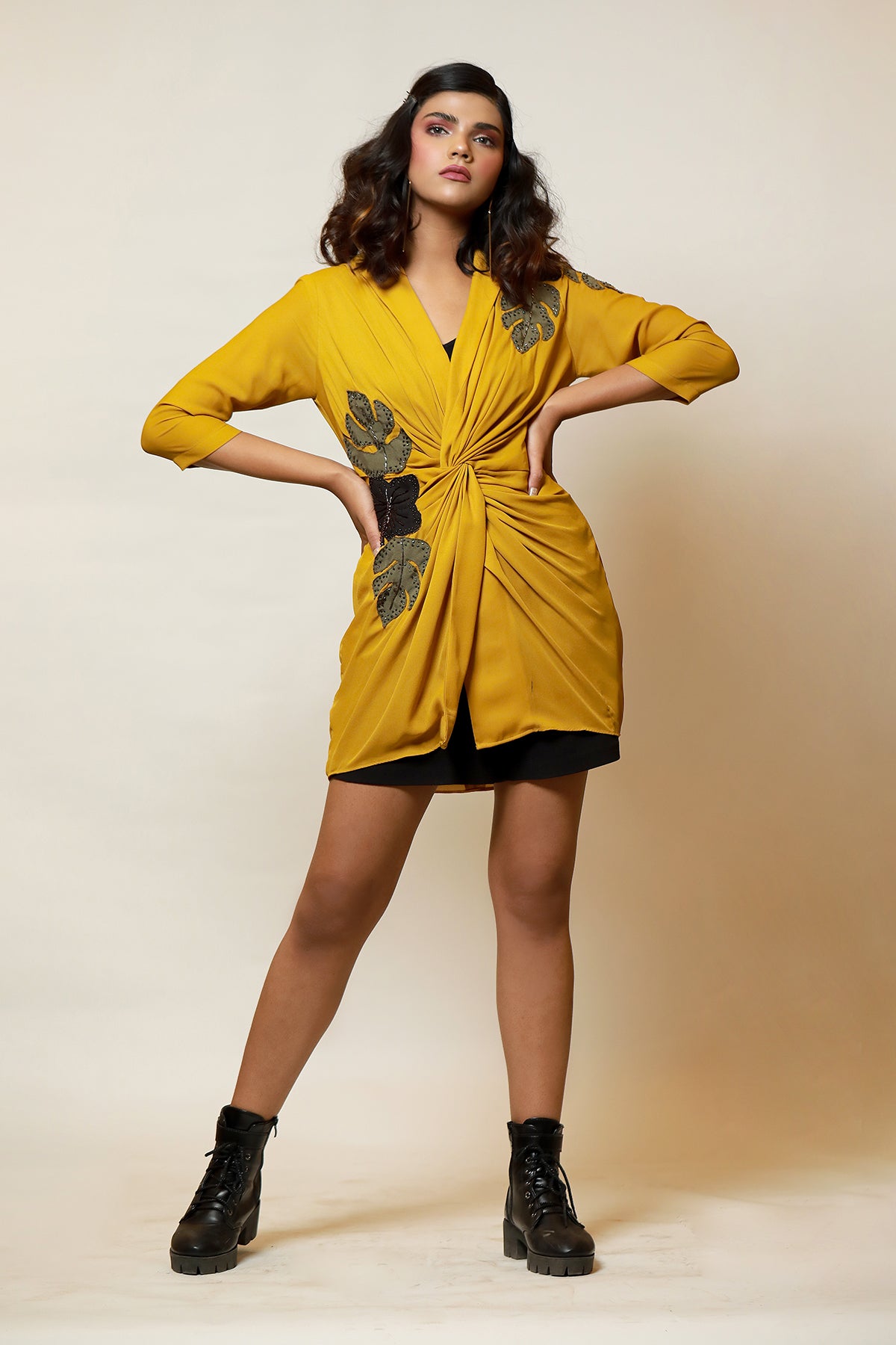 Knot is up Mustard Autumn shirt