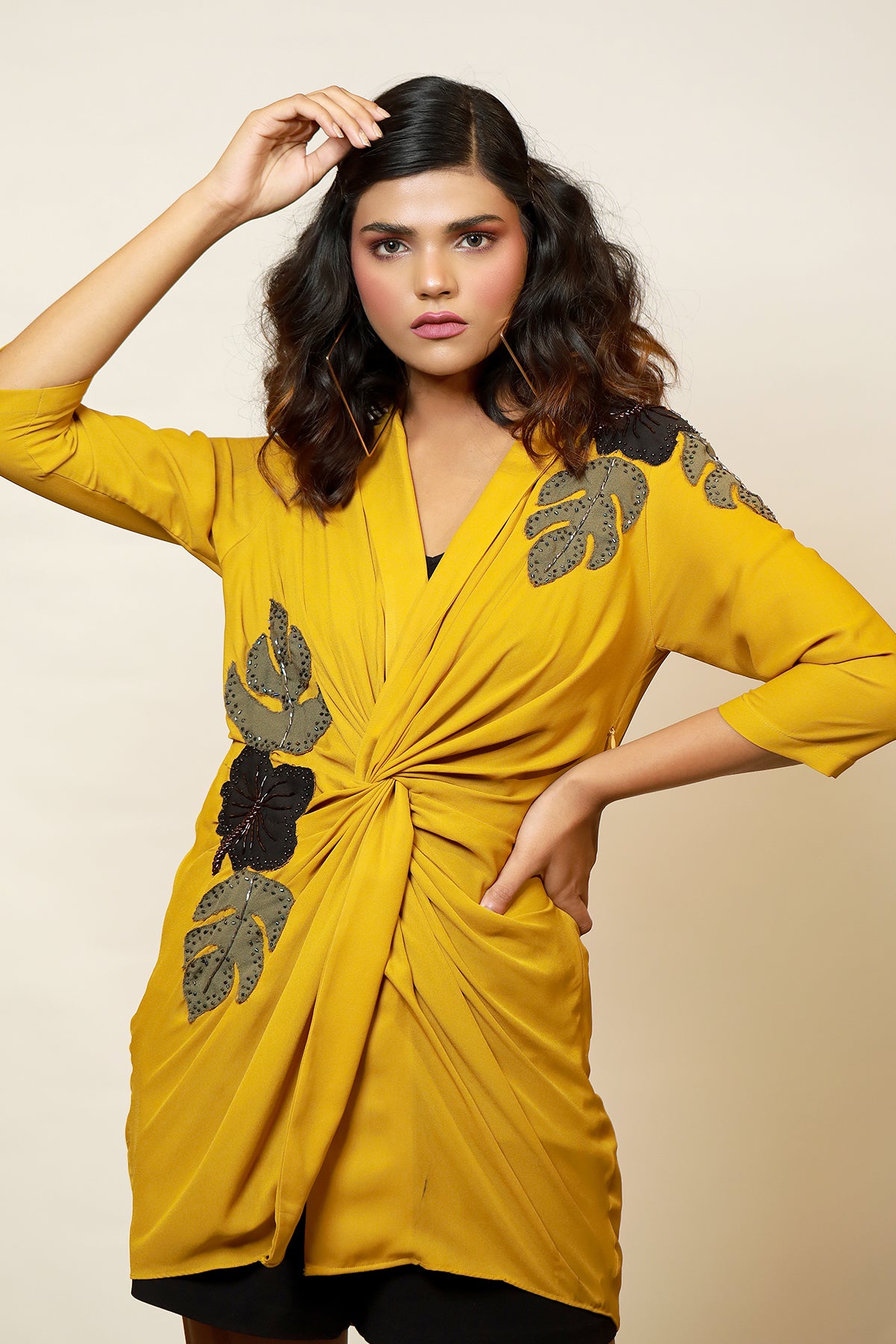 Knot is up Mustard Autumn shirt