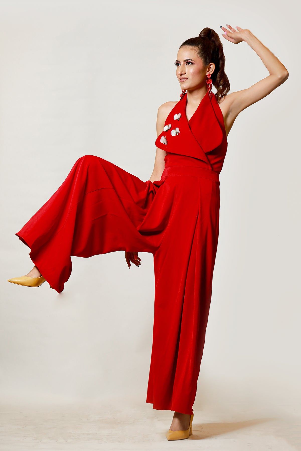 Extravagant Collar poppy Butterfly Jumpsuit