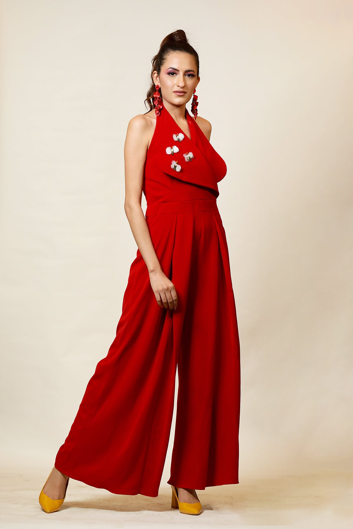 Extravagant Collar poppy Butterfly Jumpsuit