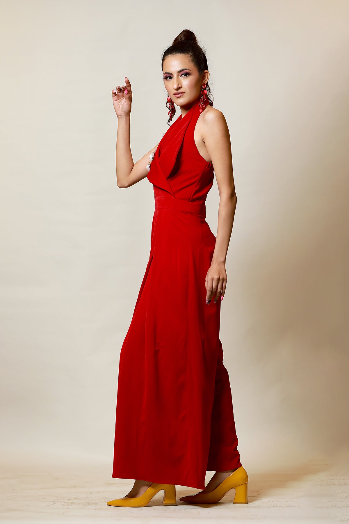 Extravagant Collar poppy Butterfly Jumpsuit