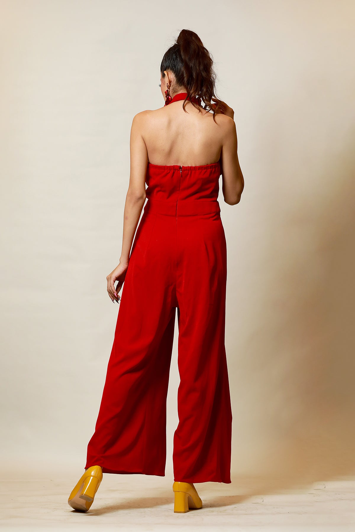Extravagant Collar poppy Butterfly Jumpsuit
