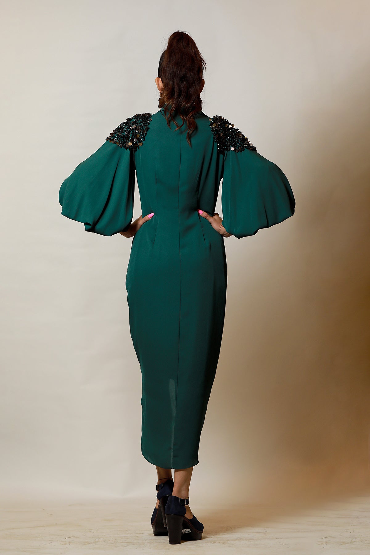 Rockstar Lantern Power shoulder knot dress