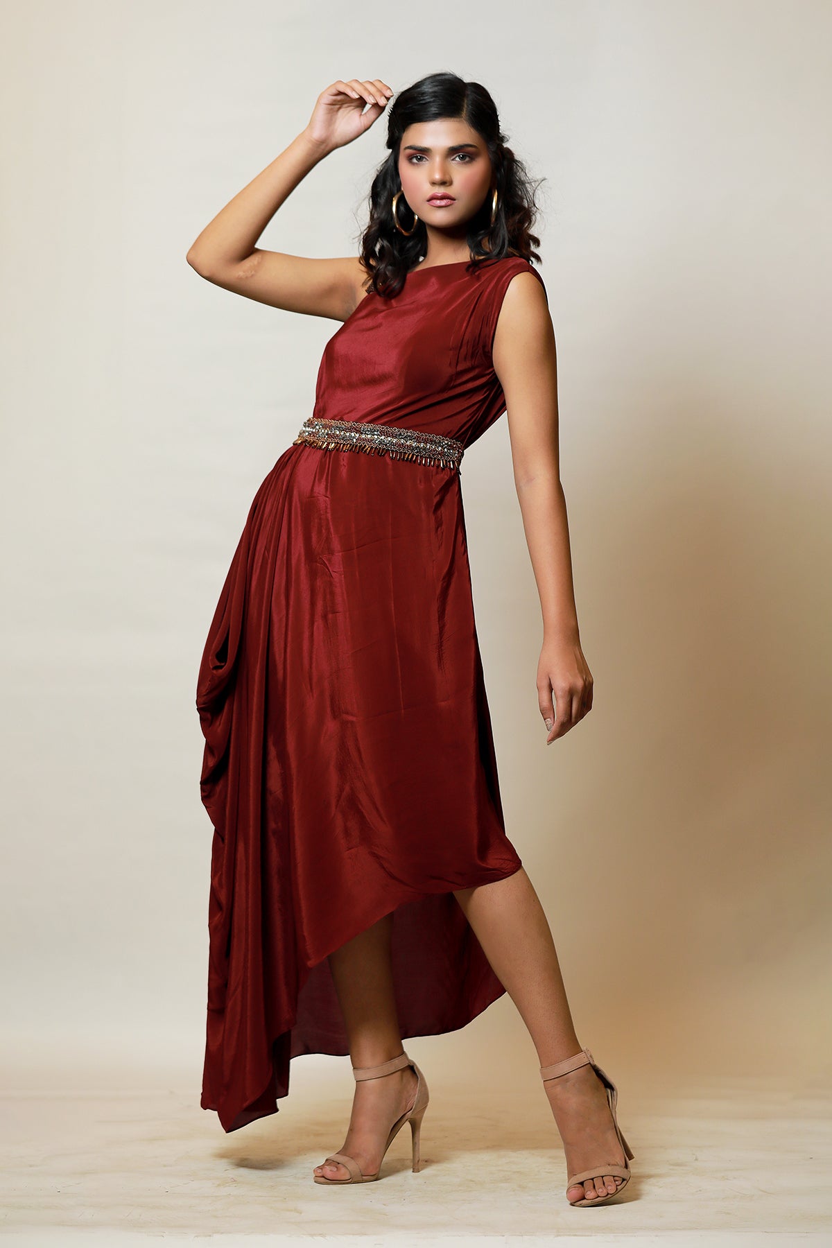 Wine Greek-indo Cowl Drape