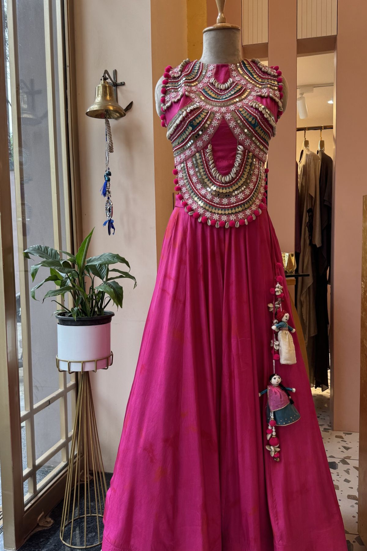 Rani Pink Tie dye Croptop-Lehenga Set. Shop Now!