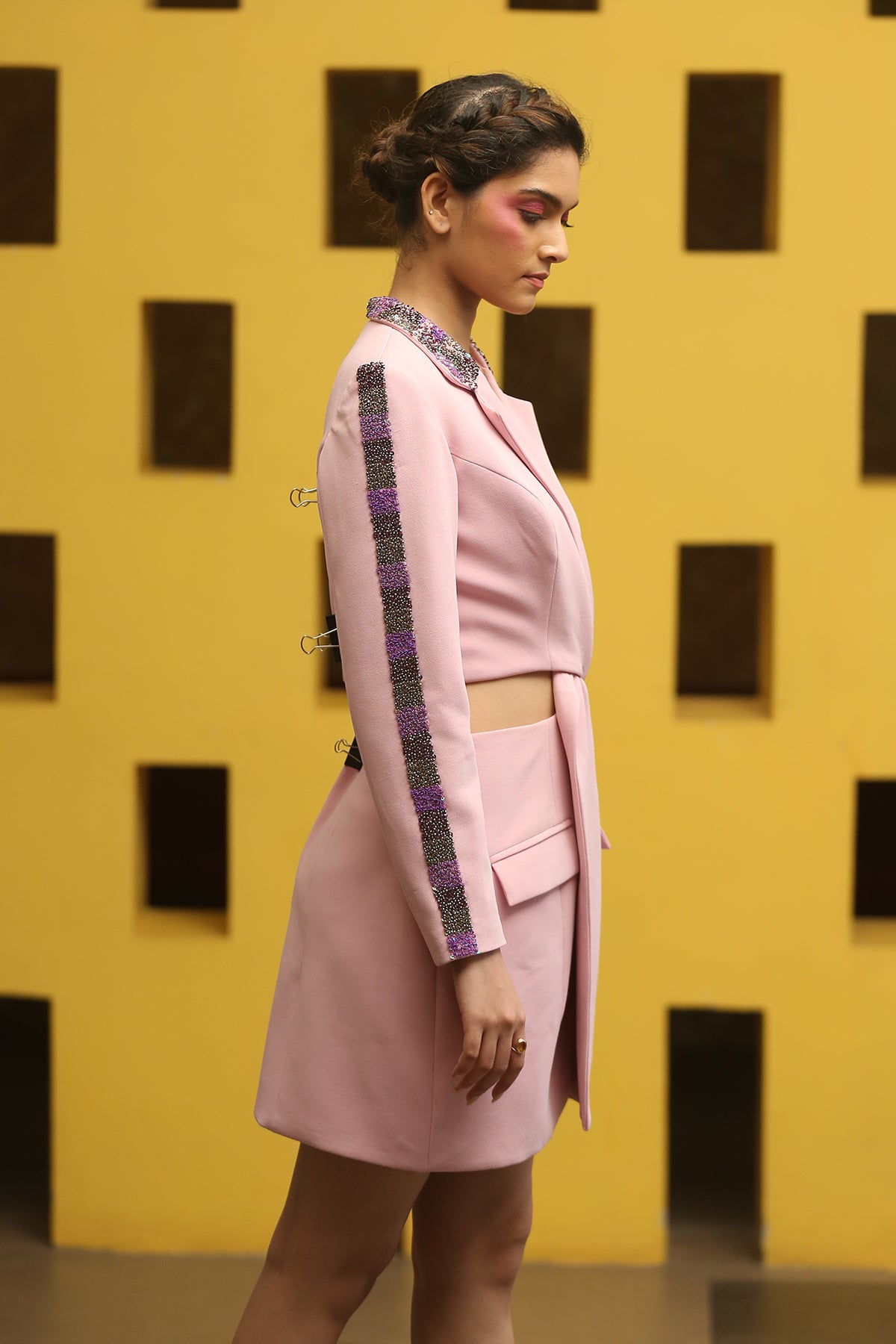 Pink twisted knot dress