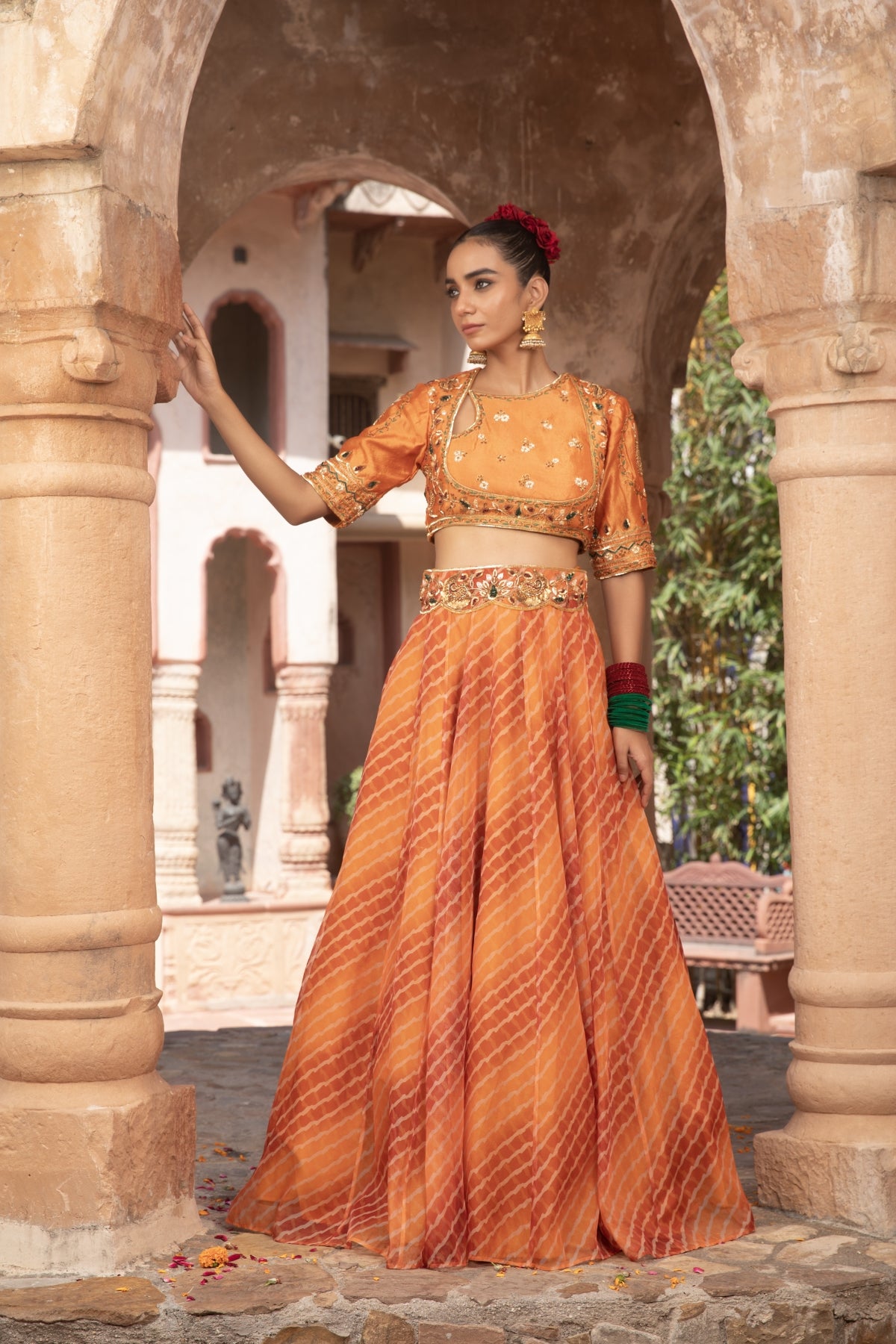 ANGRAKHA CHOLI LEHRIYA FESTIVE LEHENGA SET