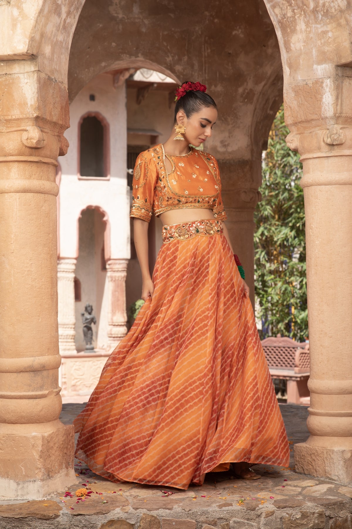 ANGRAKHA CHOLI LEHRIYA FESTIVE LEHENGA SET