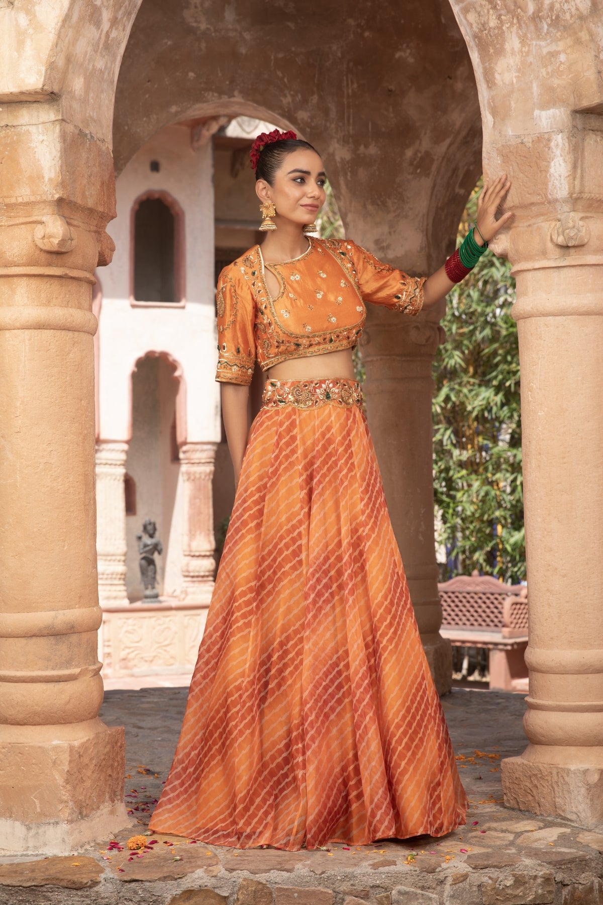 ANGRAKHA CHOLI LEHRIYA FESTIVE LEHENGA SET