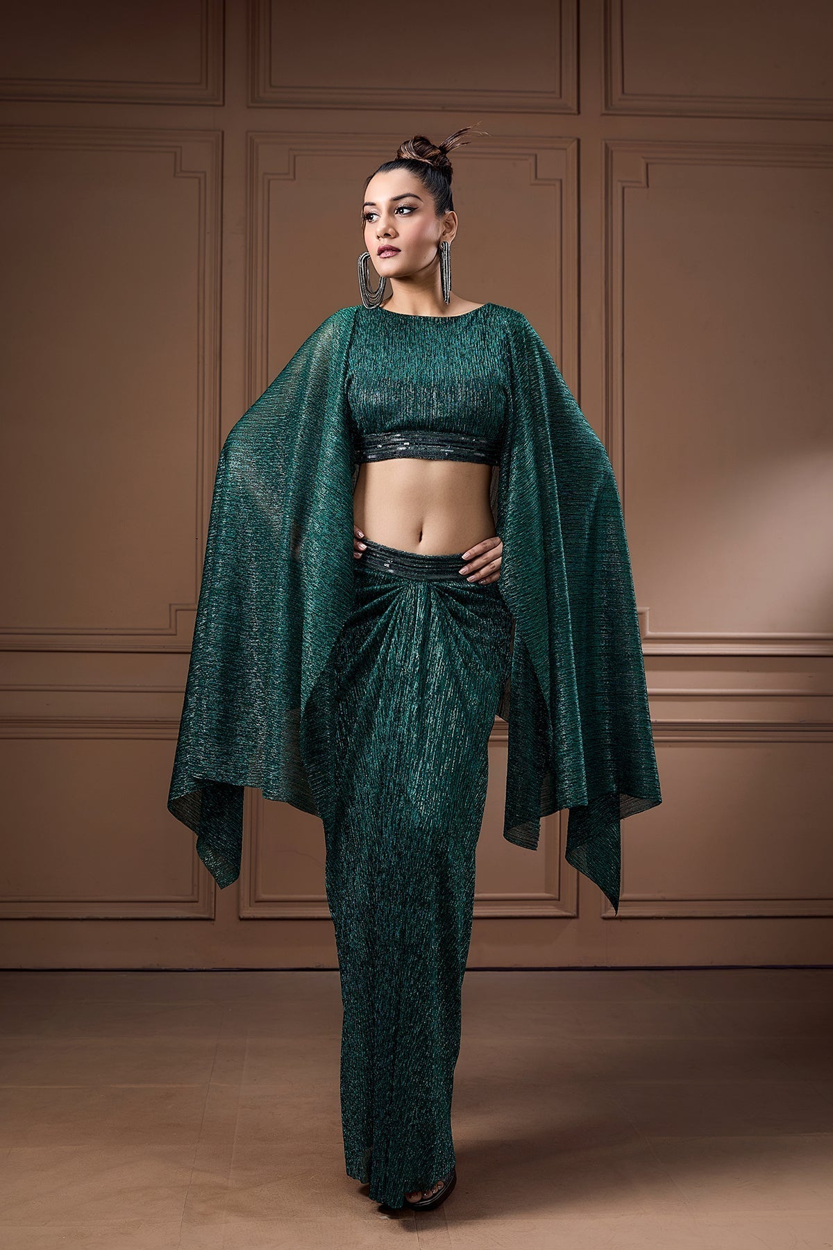 MOONLIGHT SHIMMER CAPE AND DRAPE SKIRT