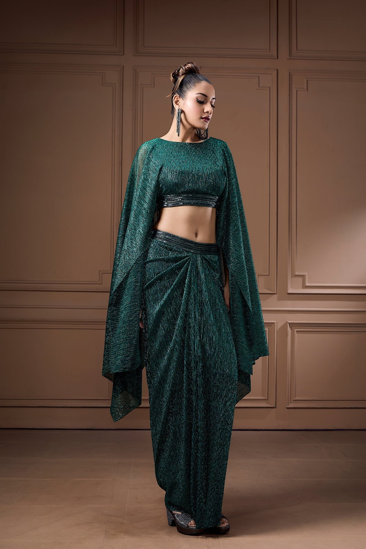 MOONLIGHT SHIMMER CAPE AND DRAPE SKIRT