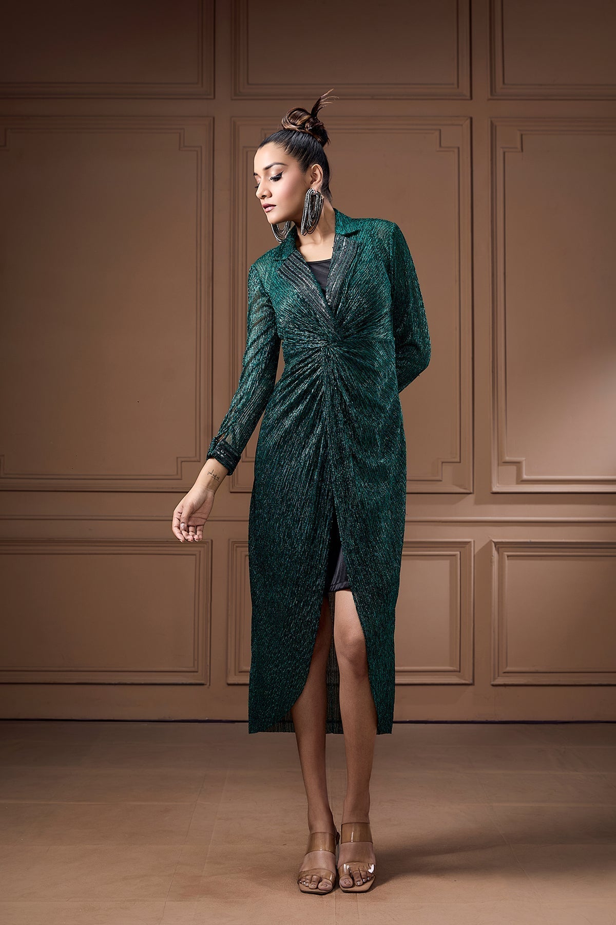 MOONLIGHT SHIMMER KNOT DRESS