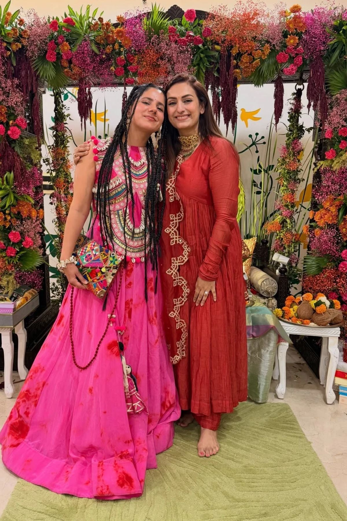 AGSY in Rani Pink Tie dye Croptop-Lehenga Set . Shop Now!