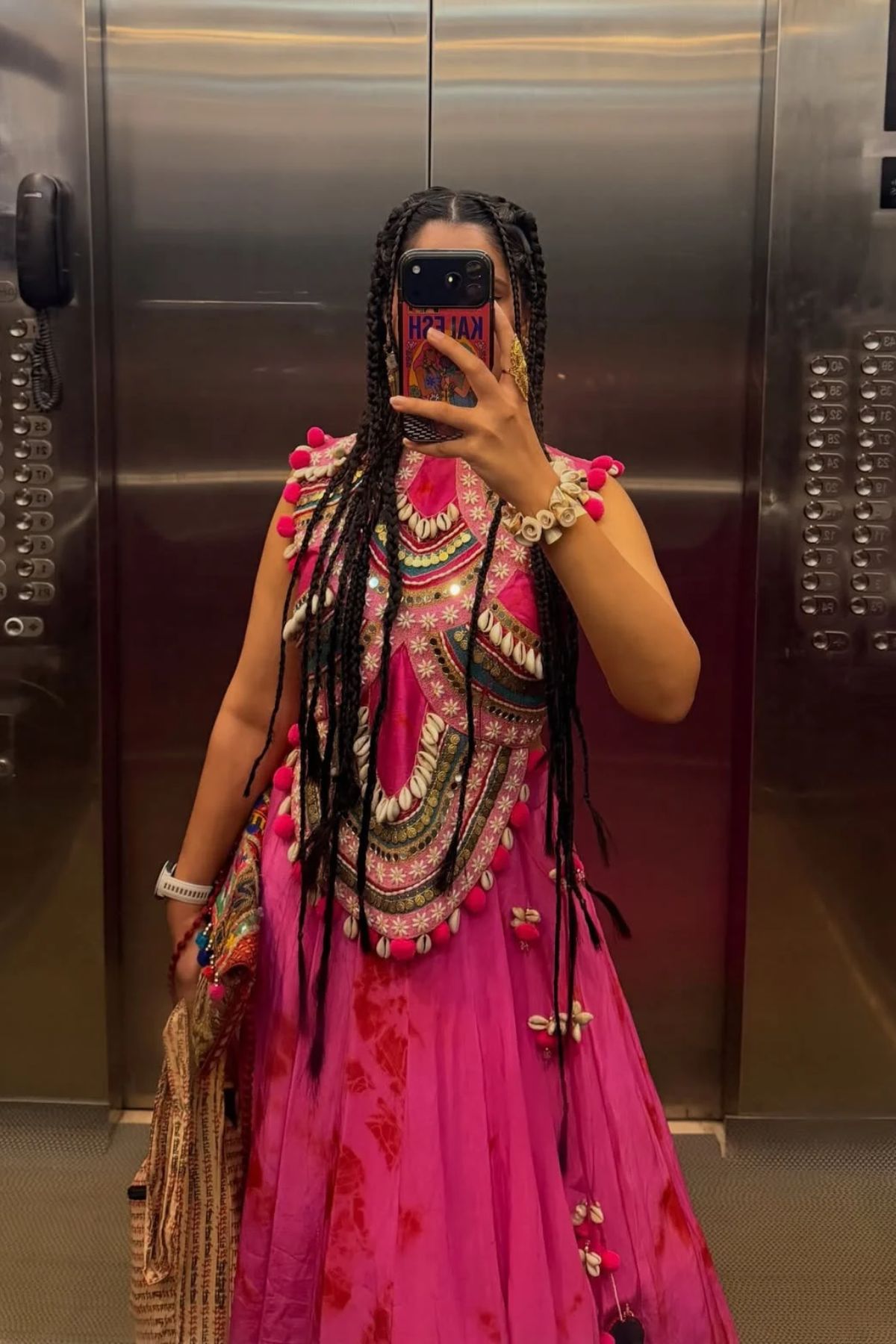 AGSY in Rani Pink Tie dye Croptop-Lehenga Set . Shop Now!
