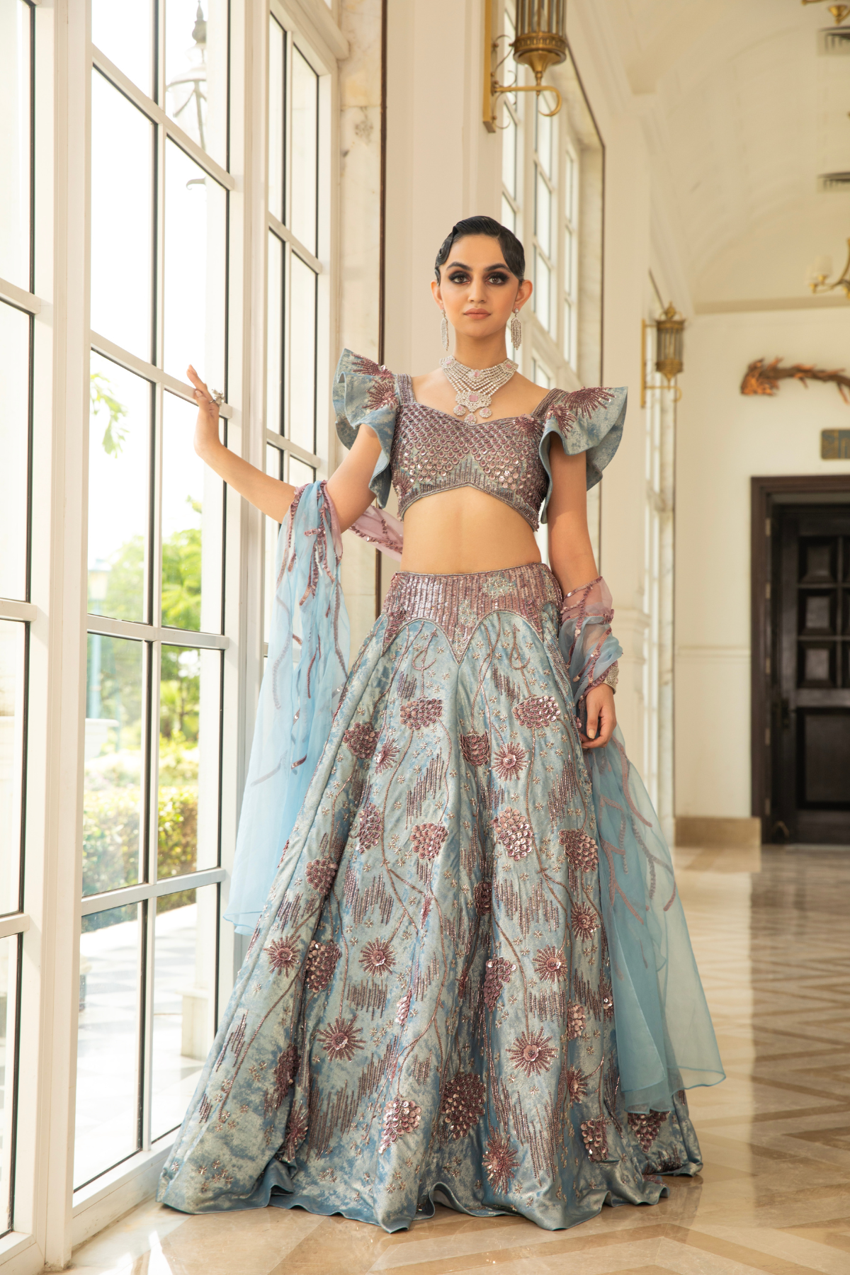 Blue Bridal Lehenga