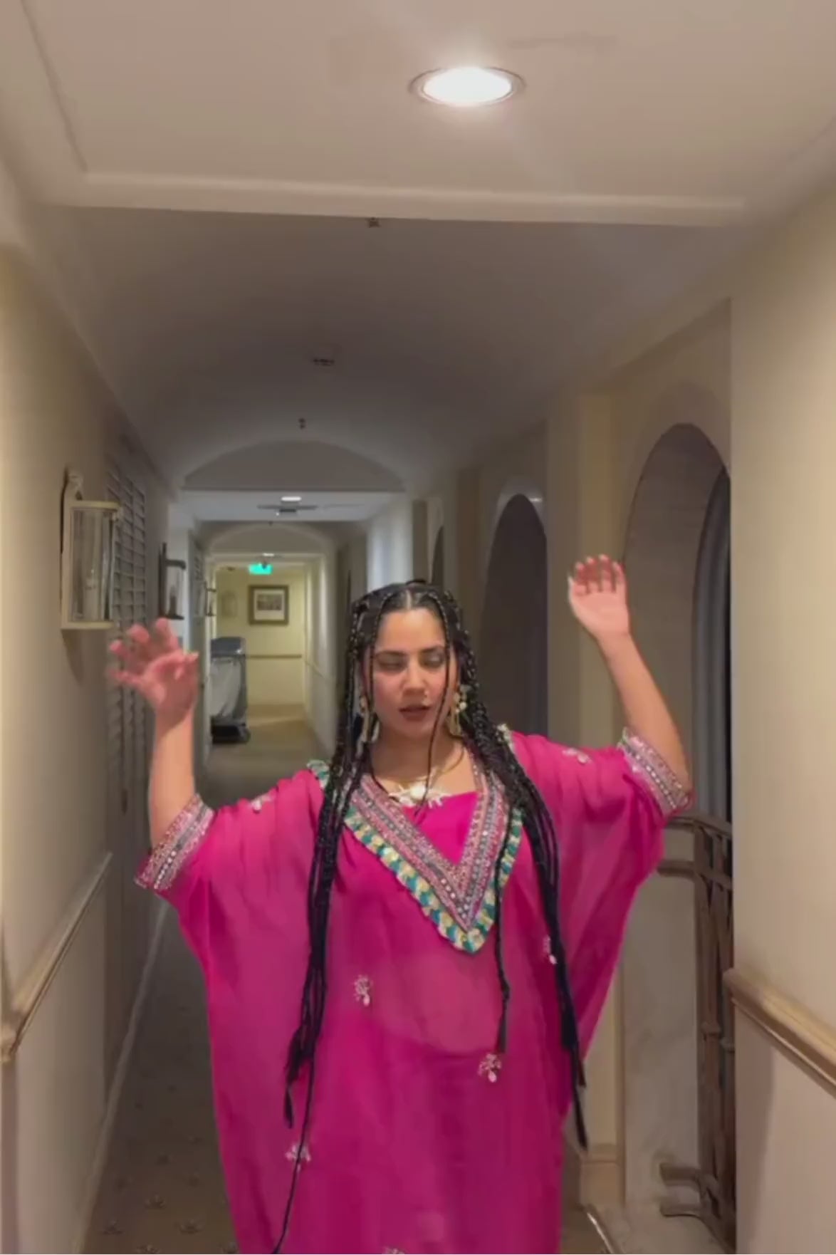 AGSY in Pink Festive Oversized Kaftan-Crop Top, Trouser Set. Shop Now!