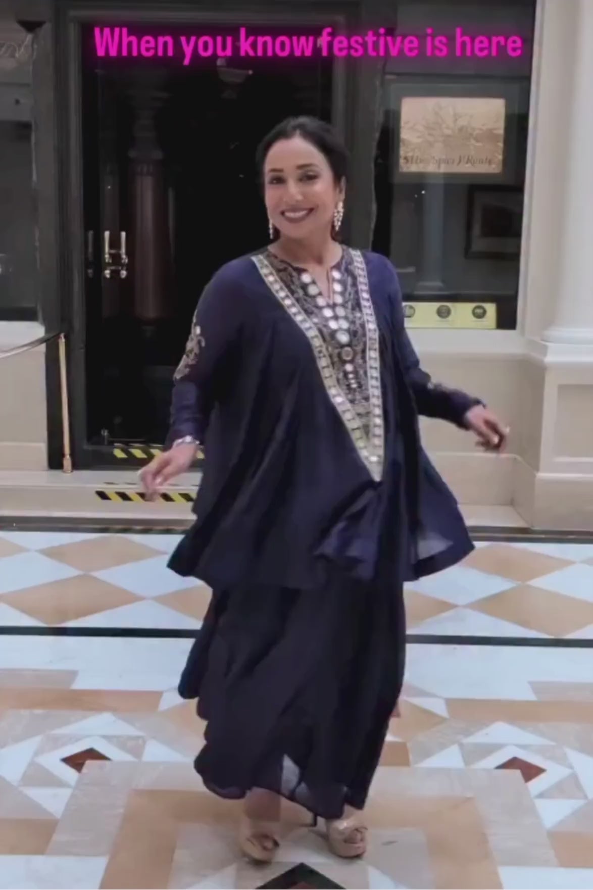 Rohini Ramnathan In Blue Chanderi Kathiavadi Top And Midi Skirt. Shop Now!